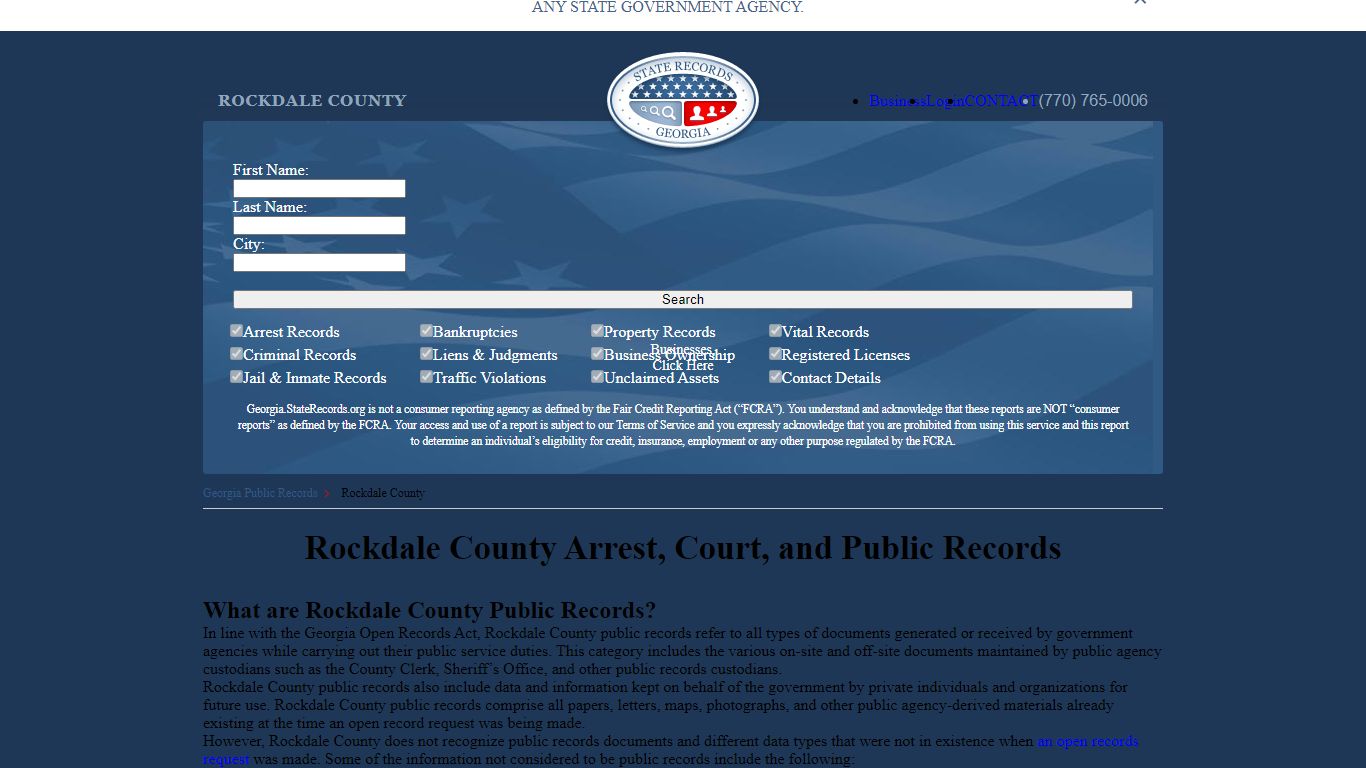 Rockdale County Arrest, Court, and Public Records
